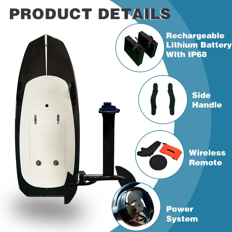 8KW High Speed Motorized Engine Jet Electric Powered Efoil Surfboard Hydrofoil Boat for Lake River