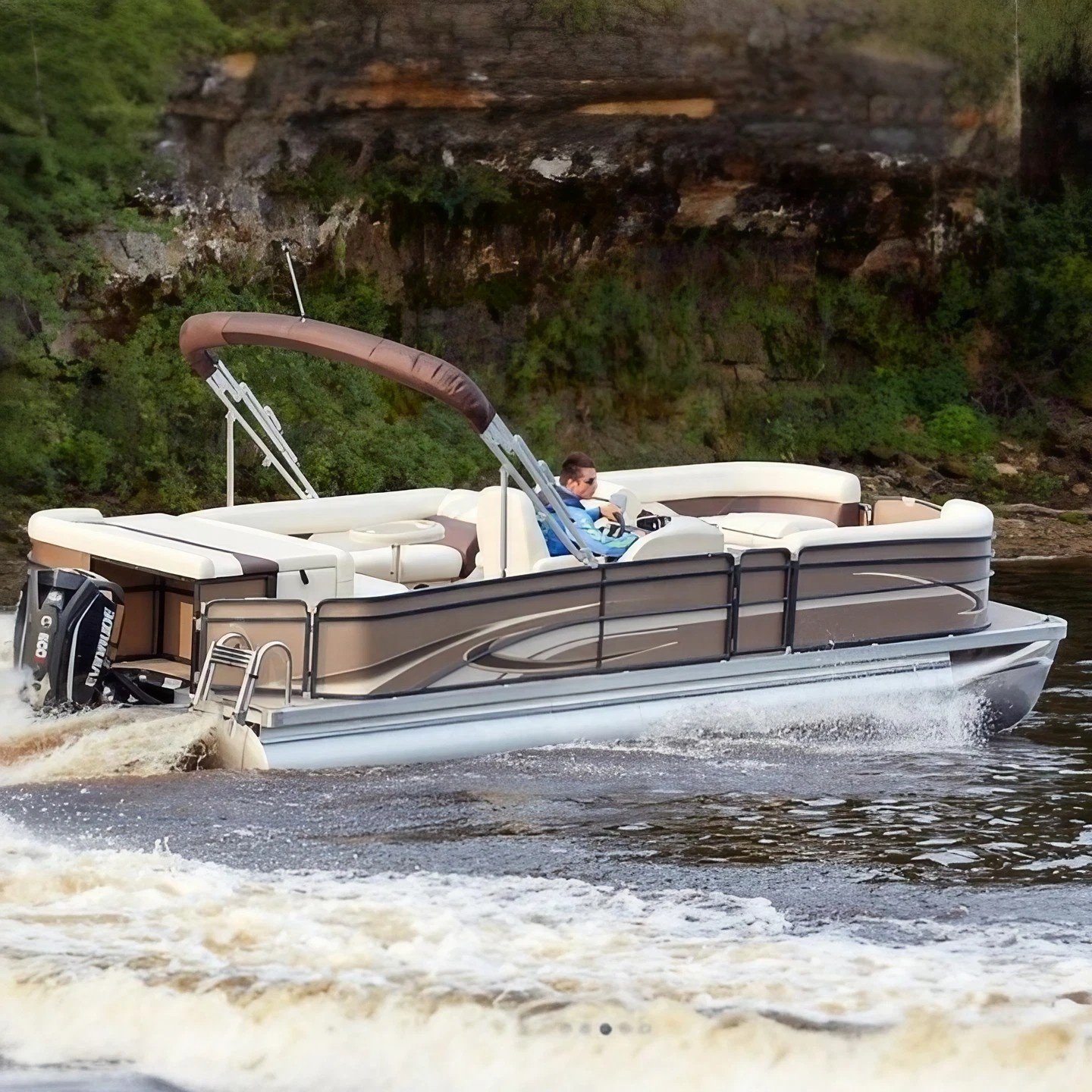 2024 Customized Aluminum Pontoon Boat Canada Party Barge Houseboat Sale 6m Entertainment Yacht Outboard Engine Lengths 19ft 25ft