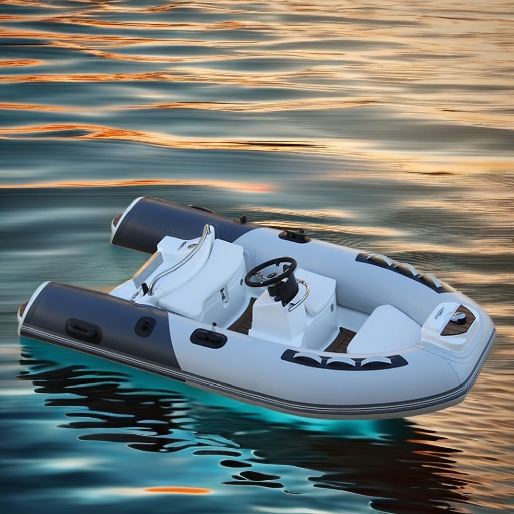 CE 3.0 Rib 300 Hypalon Rigid Inflatable Folding Fishing Boat for Surfing with Outboard Engine Combo Set Made From Fiberglass PVC