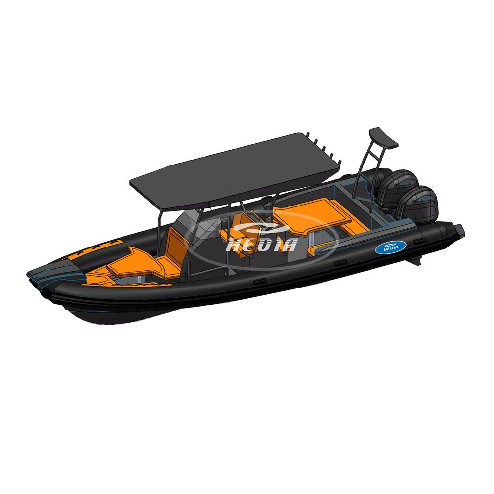 Hot Sale Luxury Rib Boat 860 Orca Hypalon Semi Rigid Aluminum Hull Inflatable Boat with Outboard Engine for Ocear Water