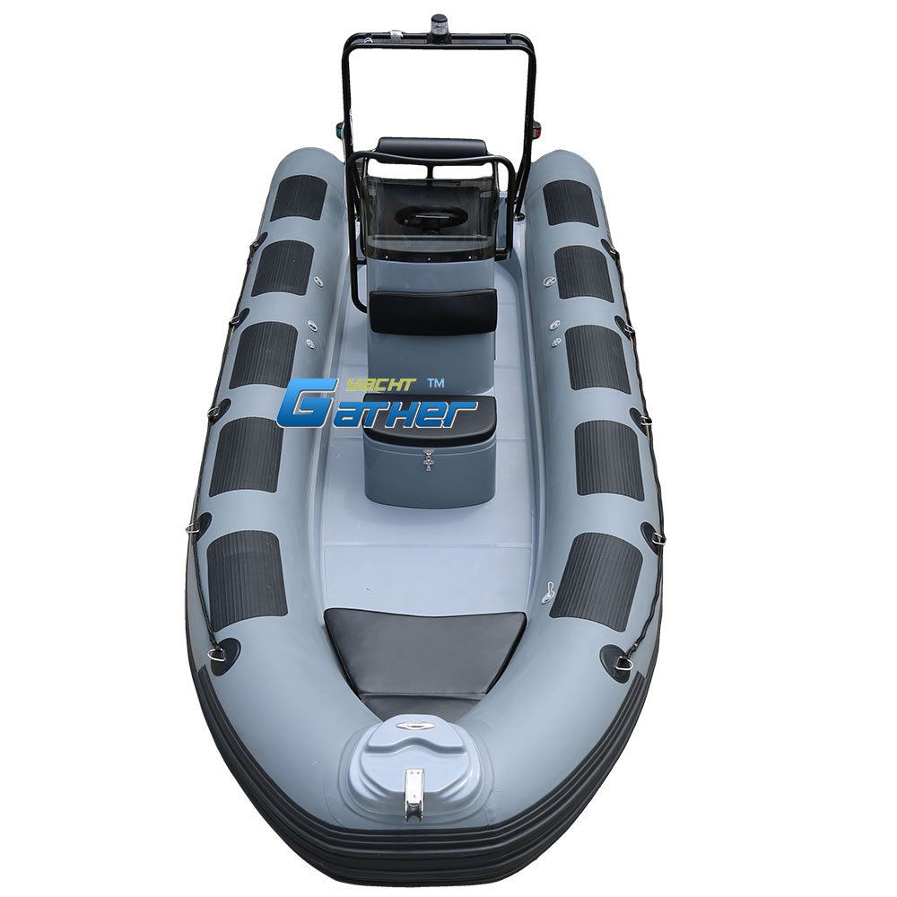 RIB520AN New Model 17ft Orca/Hypalon/PVC Semi Deep-v Fiberglass Boat Inflatable Zodiac Speed Boat with Engine RIB520AN for Sale