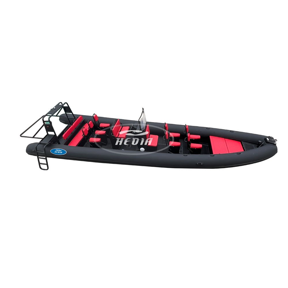 Hypalon Rigid Aluminum 1050cm Deep V Hull RIB Inflatable Fishing Boat Yacht Family Outdoor Outboard Engine Combo Ocean Waters