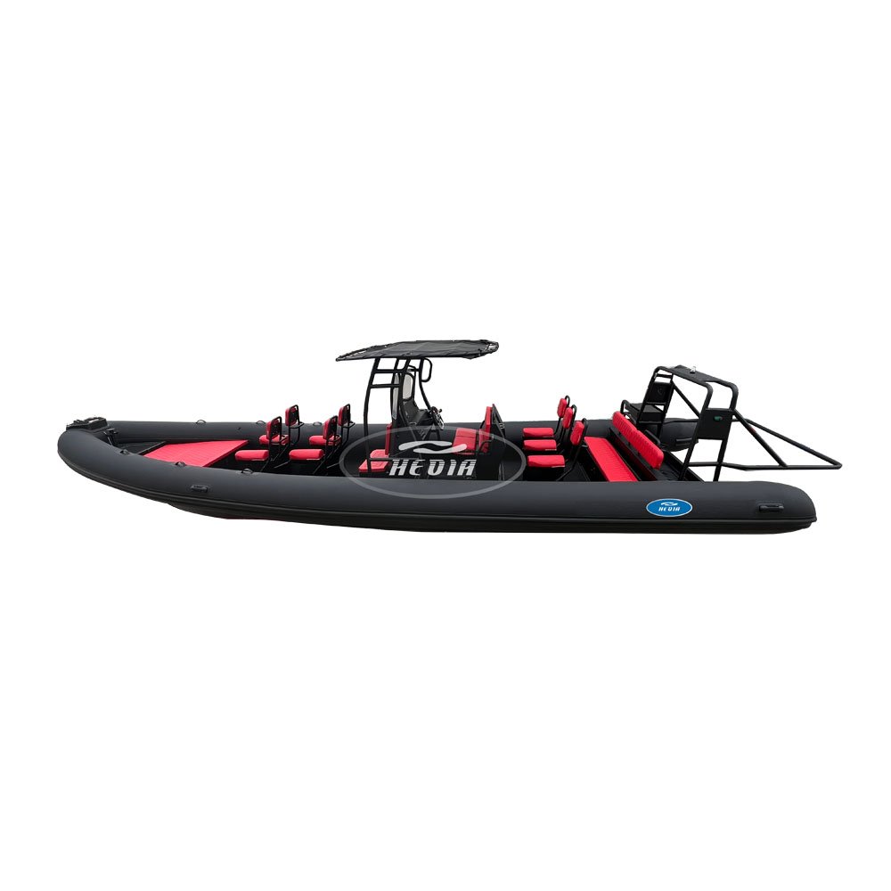 Hypalon Rigid Aluminum 1050cm Deep V Hull RIB Inflatable Fishing Boat Yacht Family Outdoor Outboard Engine Combo Ocean Waters