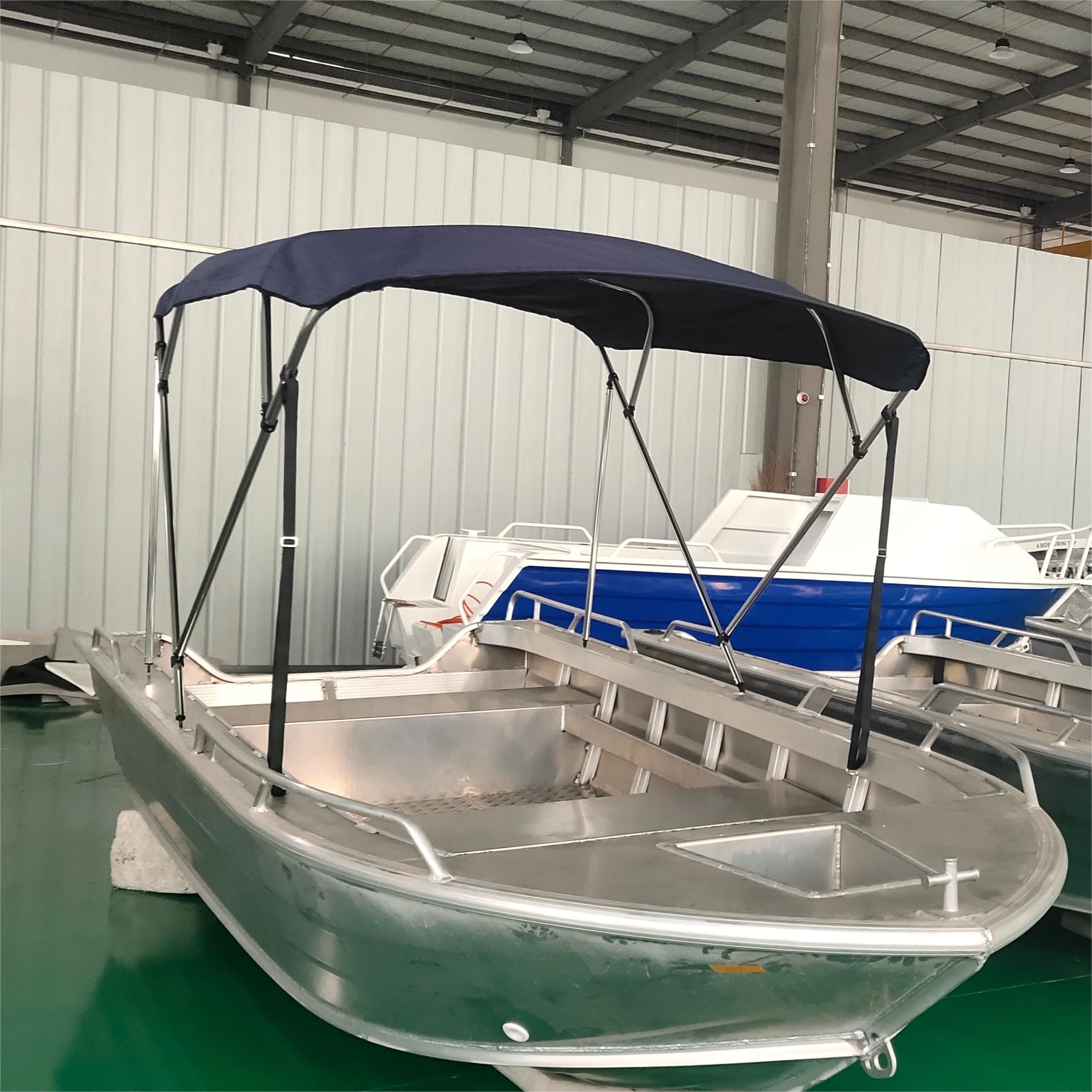 Hot Sale 4.2m/5m Aluminum Dinghy Fishing Boats Sport Style Rowing Boat with Outboard Engine for Lake and River Outdoors
