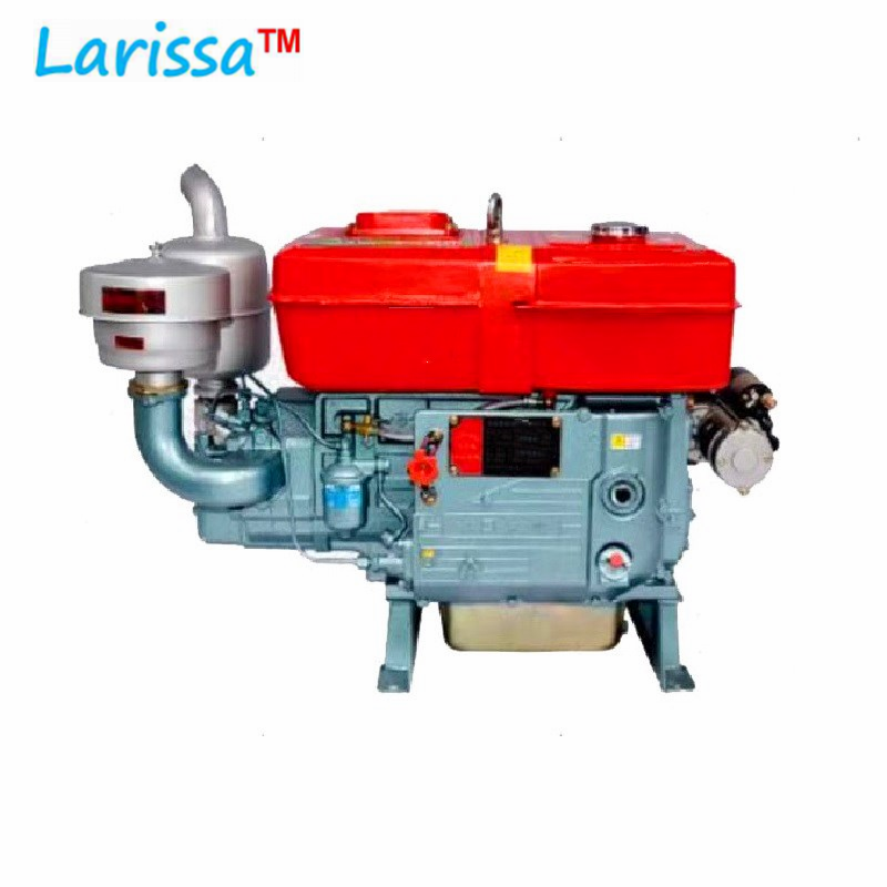Agricultural Diesel Engine Water Cooling Diesel Engine Single-cylinder Hand Crank Electric Start Diesel Engine Red Silent Zh 8hp