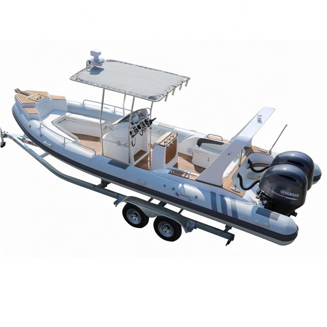 Luxury Rib Boats CE RHIB 25ft Rib 760 Hypalon Rigid Inflatable Boat Cabin China Rib Boats for Sale