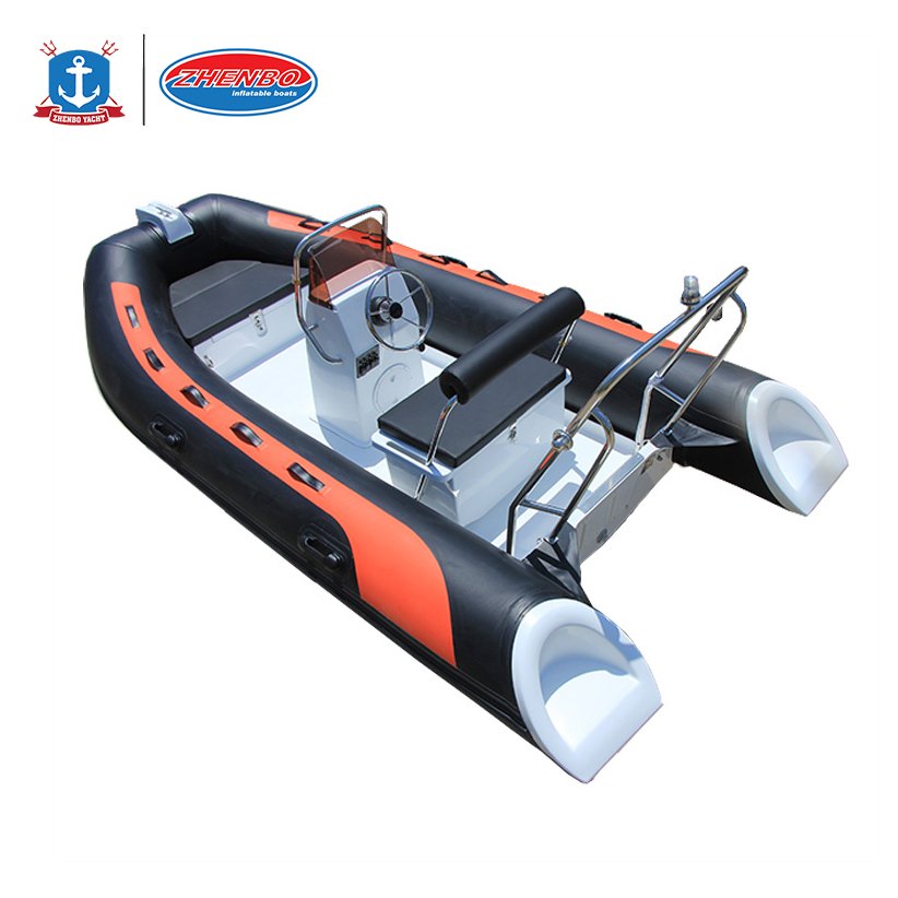 Zhenbo 360 Rib Sport Style Power Fiberglass Inflatable Boat with Engine 3.6M Rescue and Leisure Use for Fishing and Rowing