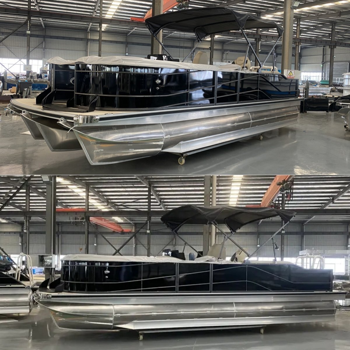 7.6m Aluminum Pontoon Boats 25ft Water Taxi for Passenger Party Wakeboard Outboard Engine for Fishing Sport Leisure