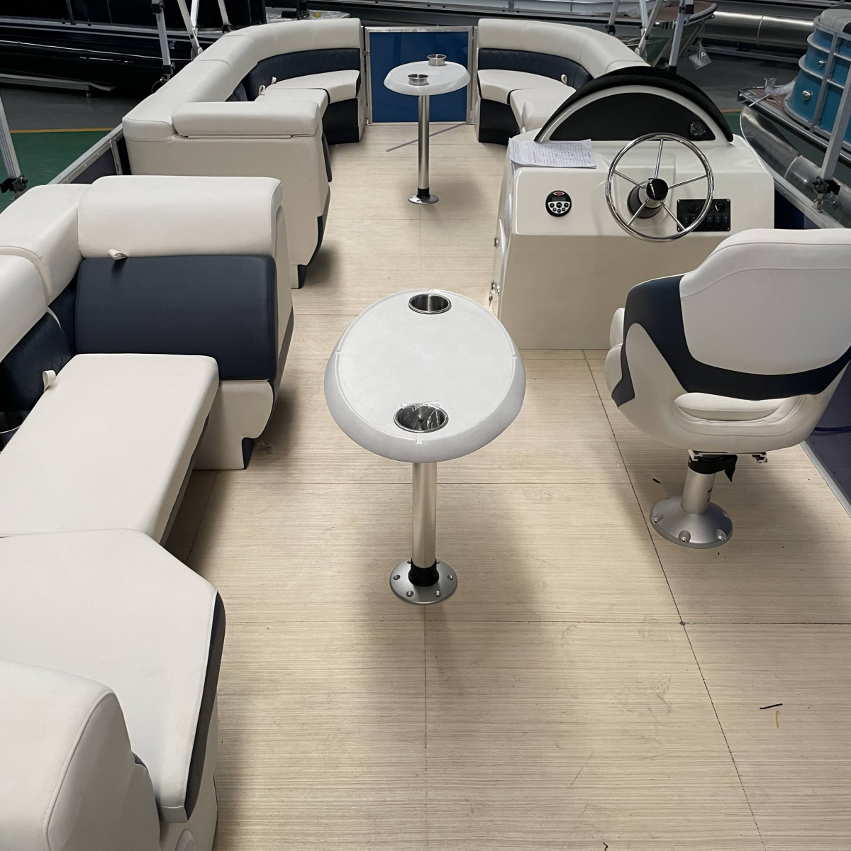 7.6m Aluminum Pontoon Boats 25ft Water Taxi for Passenger Party Wakeboard Outboard Engine for Fishing Sport Leisure