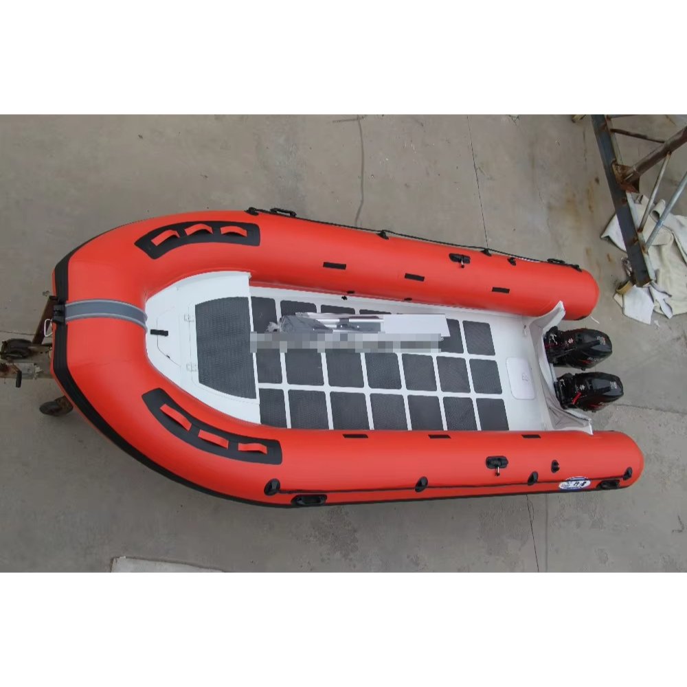 CNWAGNER Inflatable Fiberglass Boat CE Certified for Speed Sports & Fishing Outboard Engine PVC Hull Material