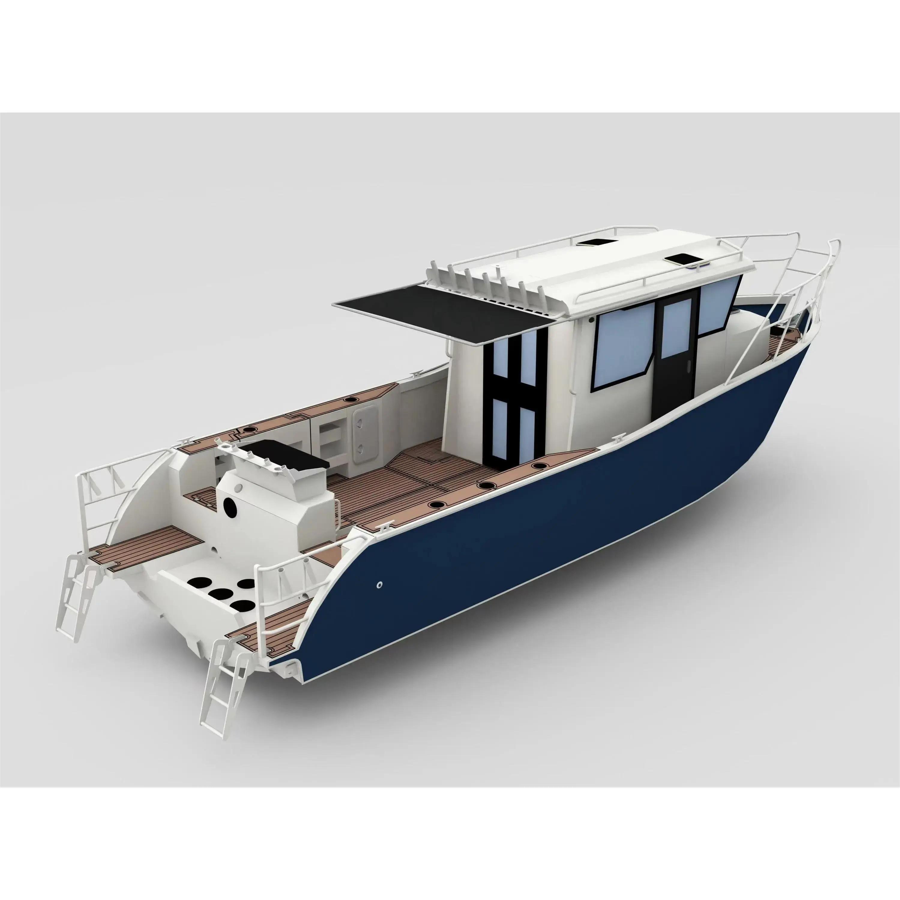 Luxury 9 Meter 29.5ft Aluminum Cabin Fishing Boat with New Outboard Engine Hot Sale Luxury Aluminum Yacht