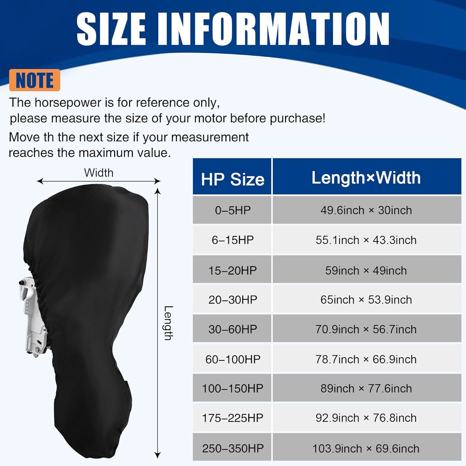 Customized Heavy Duty 600D 800D Full Size Boat Outboard Engine Covers Motor Cover Boat Covers