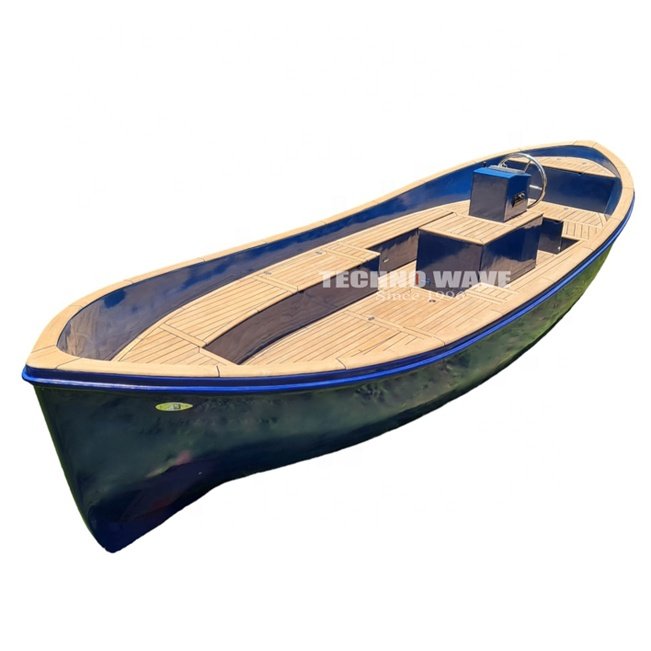 Brand New Boat Made by Fiberglass Original Teak Wood Design Equipped by Inboard Engine Dutch Sloep Style Pleasure Boat
