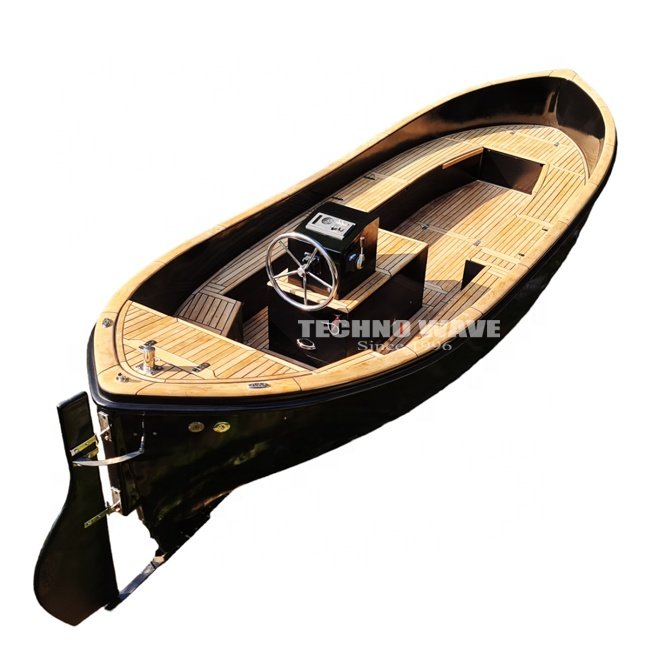 Brand New Boat Made by Fiberglass Original Teak Wood Design Equipped by Inboard Engine Dutch Sloep Style Pleasure Boat