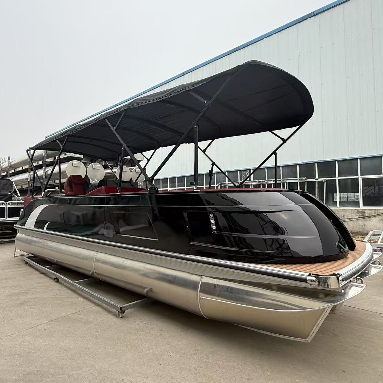 2025 Unique 25ft Aluminum Sport Pontoon Boat Floating Sailing Yacht for Recreational Fishing Outboard Welded Sightseeing