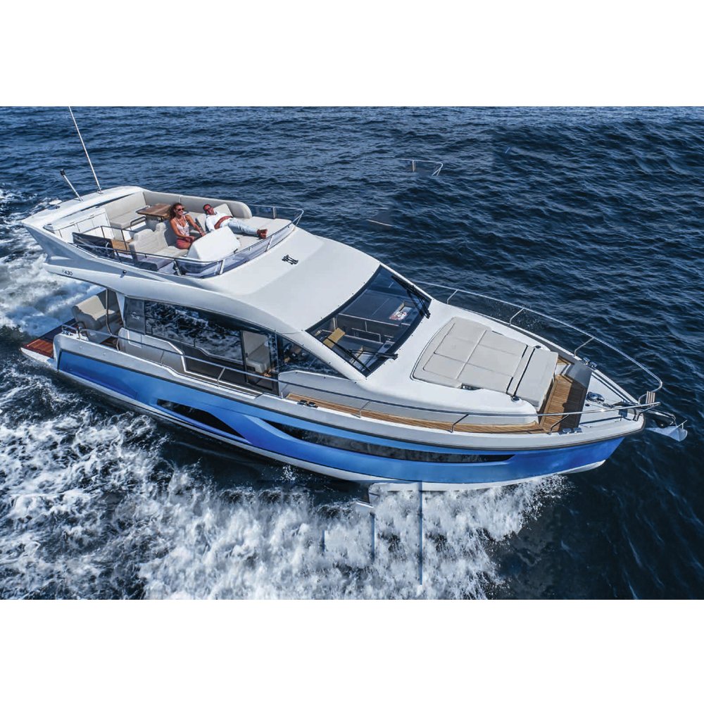 44FT Luxury Deep-V Aluminum Hull Flybridge Yacht Twin Outboard Engine 44FT Deep-V Aluminum Hull Flybridge Yacht Boat for Sale