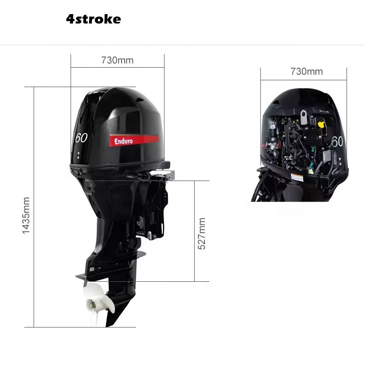 Yamaha Style 60HP Gasoline Outboard Boat Motor 4 Stroke Grey Engine