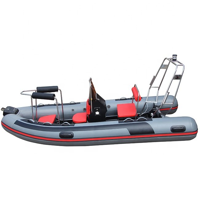 14ft Rib430 Orca Hypalon/PVC Fiberglass Fishing Boats With Fishing Holder Inflatable Boat