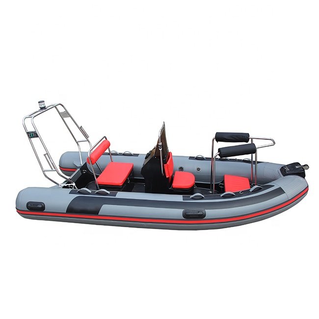 14ft Rib430 Orca Hypalon/PVC Fiberglass Fishing Boats With Fishing Holder Inflatable Boat
