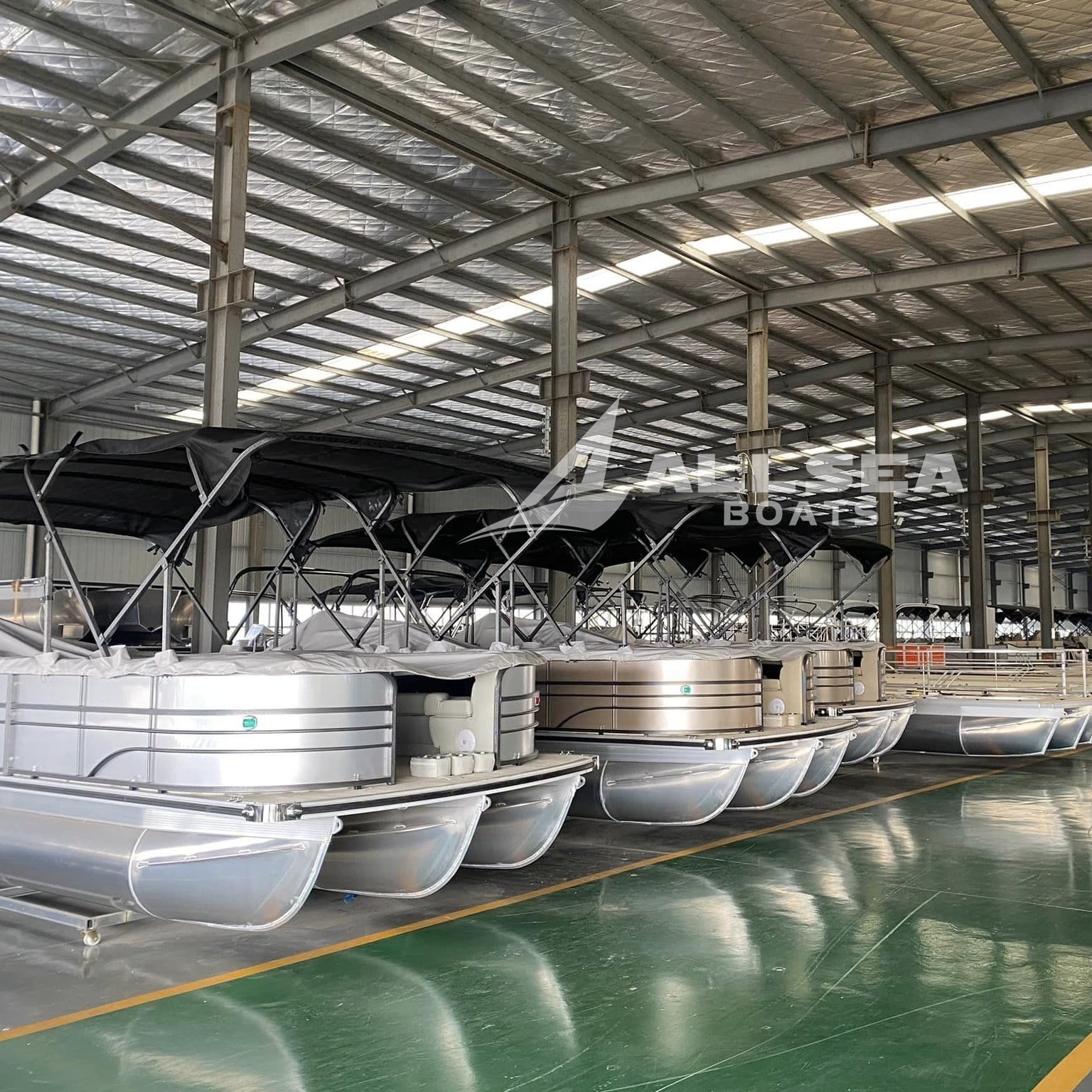 Allsea 23ft/7m Customized Leisure America Aluminum Tritoon Party Rowing Pontoon Boat for Sale