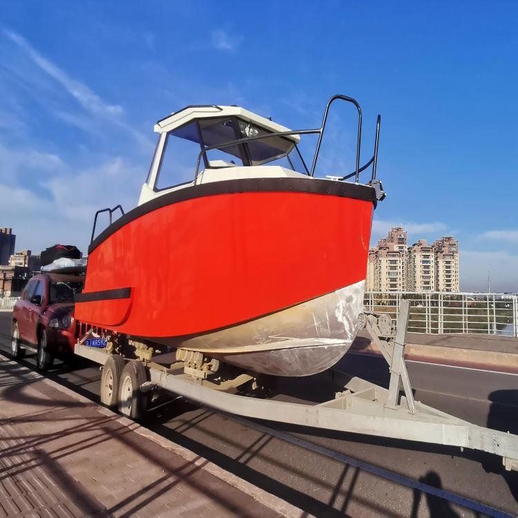 High Quality 20FT Aluminum Luxury Yacht Outboard Engine Speedboat Cabin Fishing Features Competitive Price High-End Leisure