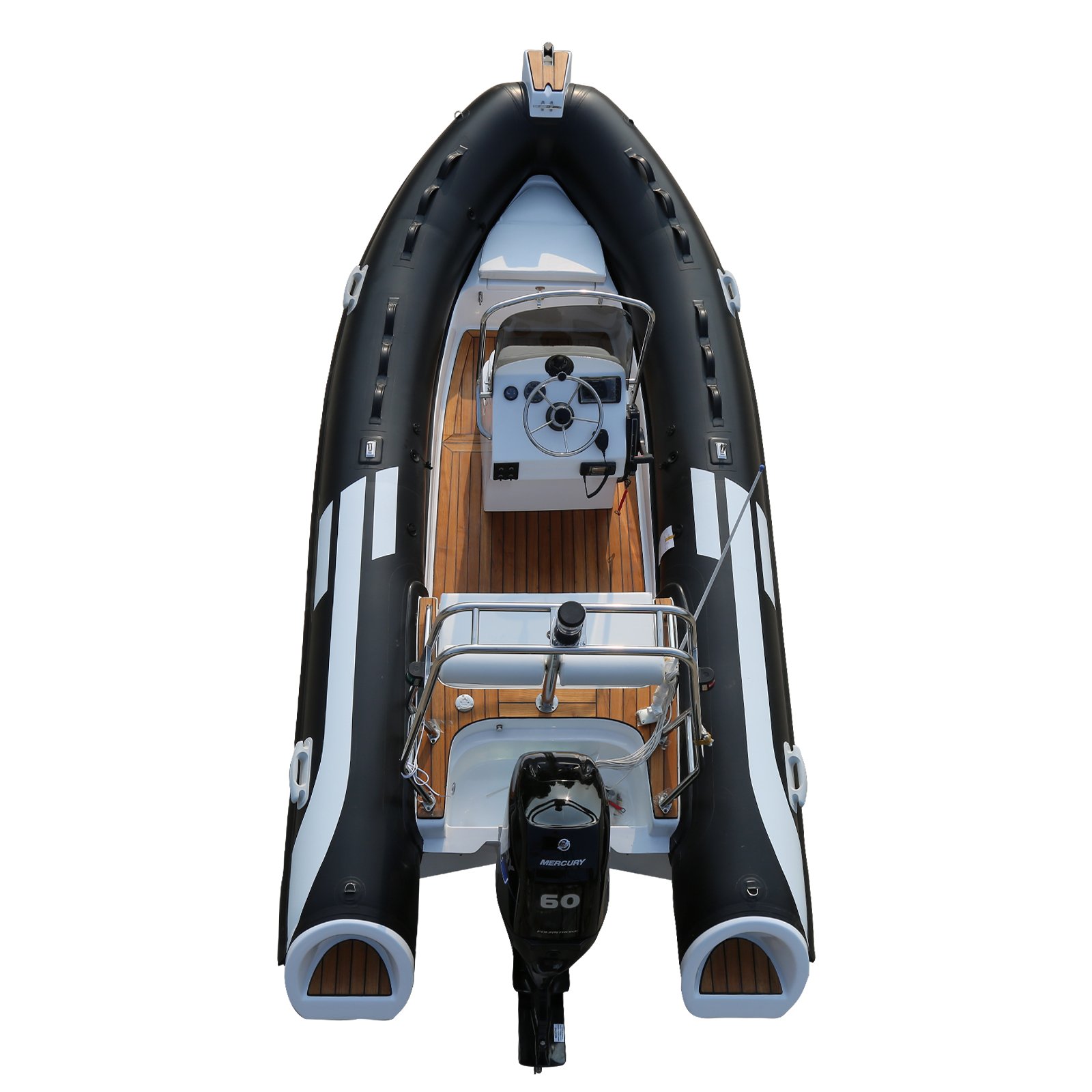 Double Hull Inflatable Fishing Rowing Boat with Outboard Engine PVC Hypalon and Fiberglass Hull for Yacht Dealers Sale