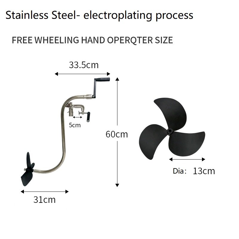 Hand-operated Outboard Motor Hand Crank Propeller Slient and Energy-saving Trolling Boat Engine