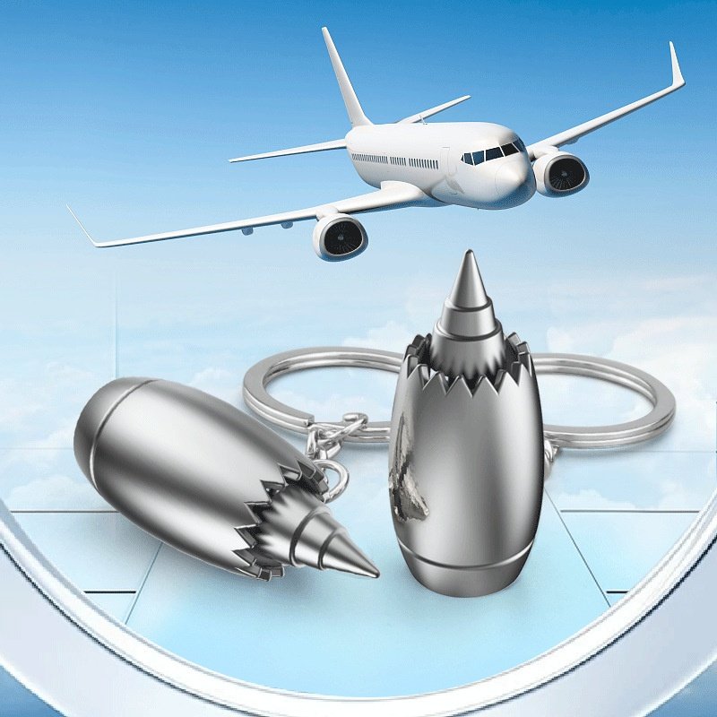 Personalized Airplane Engine Keychain Pendant Metal Alloy Aircraft Peripheral Souvenir And Small Gifts For Airline Publicity