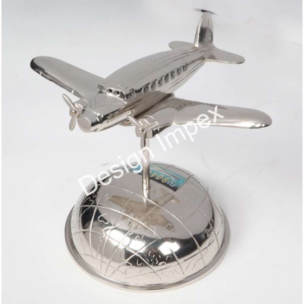 Collectable Gift Item Aeroplane Model In Globe Stand Table Display Easily Portable Airplane Models And Aircraft In Best Prices