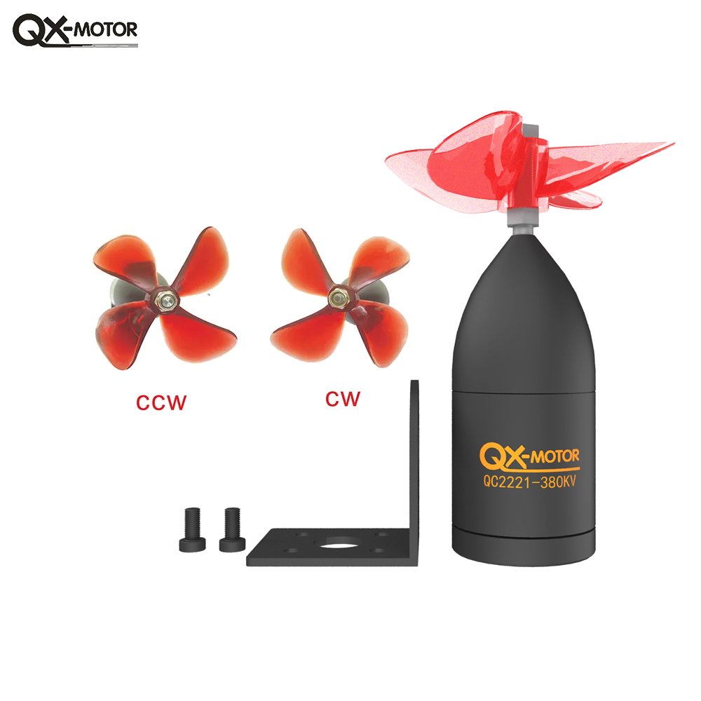 QX-MOTOR QC2221 Underwater thruster 380/550KV brushless motor waterproof ship model for trawler remote control ship