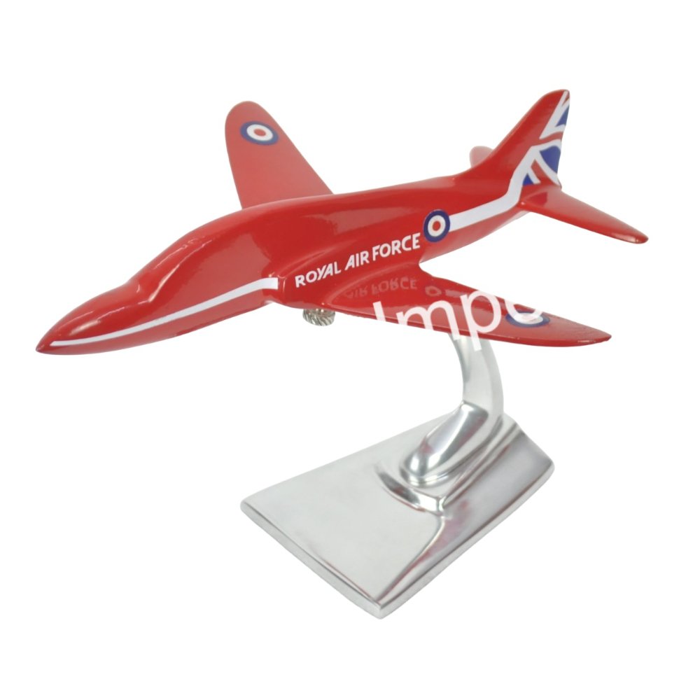Decorative Aircraft Model Cast Aluminium 8 Inch Bae Hawk Silver/Red Airplane Models Customized With Extra Exclusive Good Quality