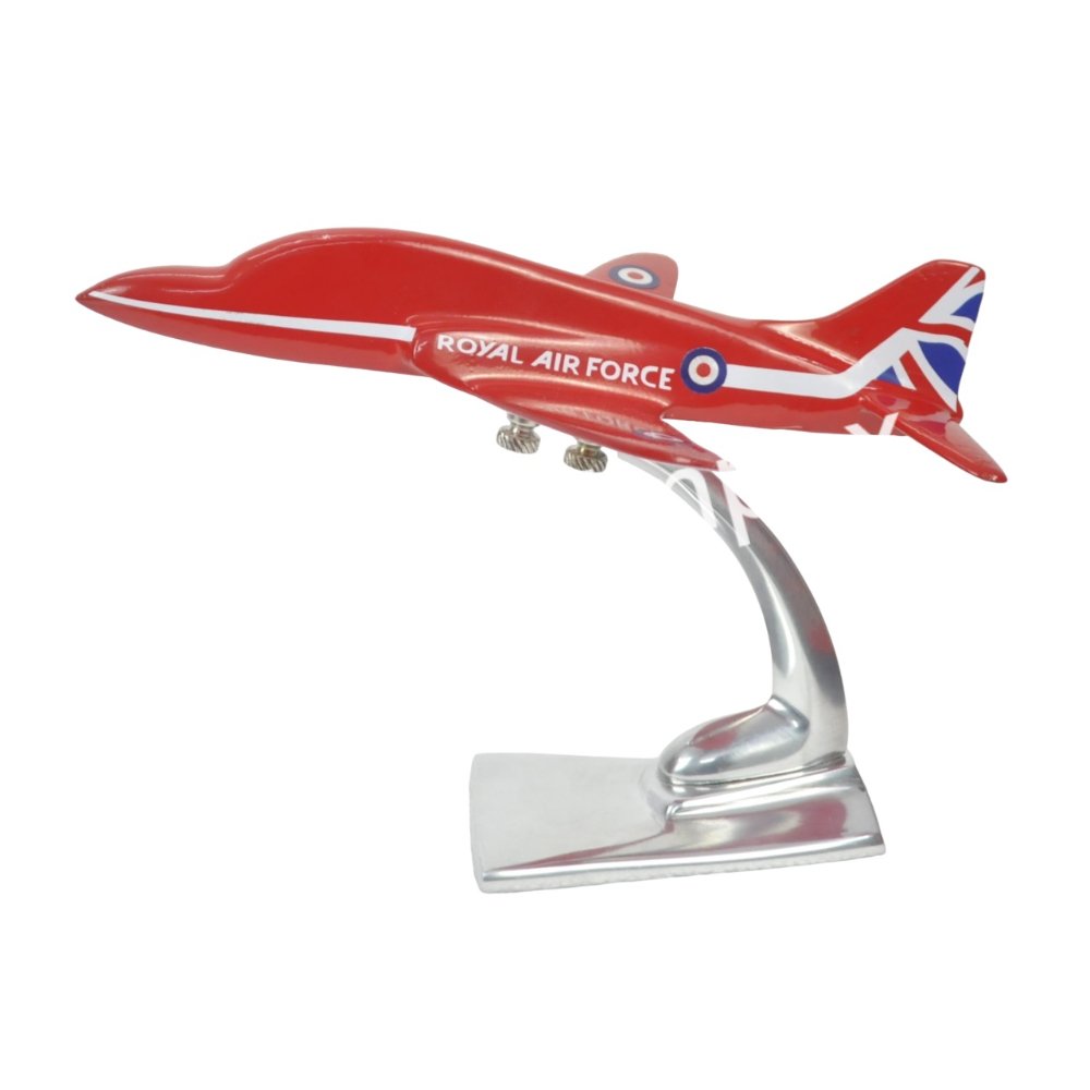 Decorative Aircraft Model Cast Aluminium 8 Inch Bae Hawk Silver/Red Airplane Models Customized With Extra Exclusive Good Quality