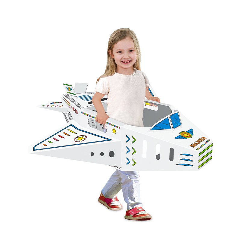 Wearable DIY Graffiti Airplane Model Toy Large Cardboard Painting Children's Early Education Educational Toy