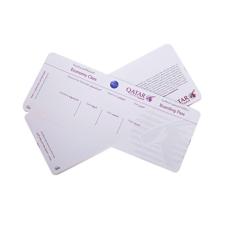 High quality custom printing airline travel cheap air tickets for airplane
