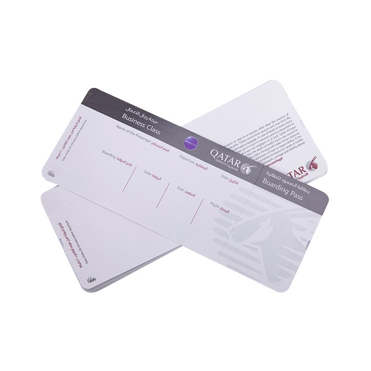 High quality custom printing airline travel cheap air tickets for airplane