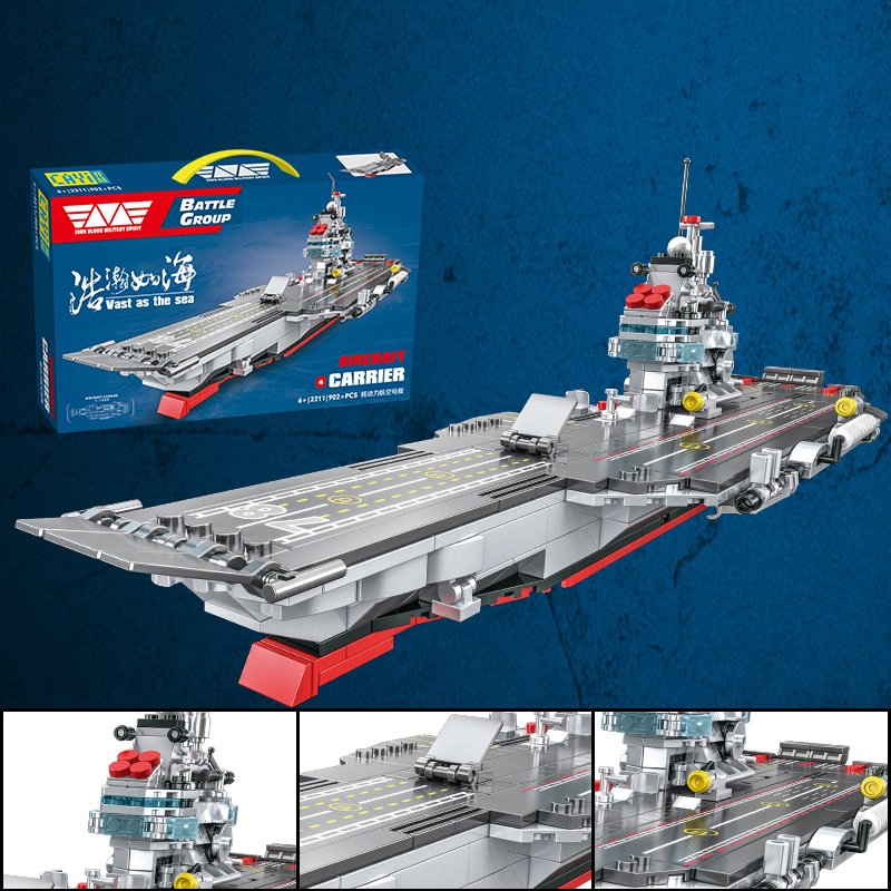 CAYI 2211 Hot Sale Military Aircraft Carrier Battleship Nuclear Aircraft Carrier Building Blocks Sets Toys For Kid's Educational