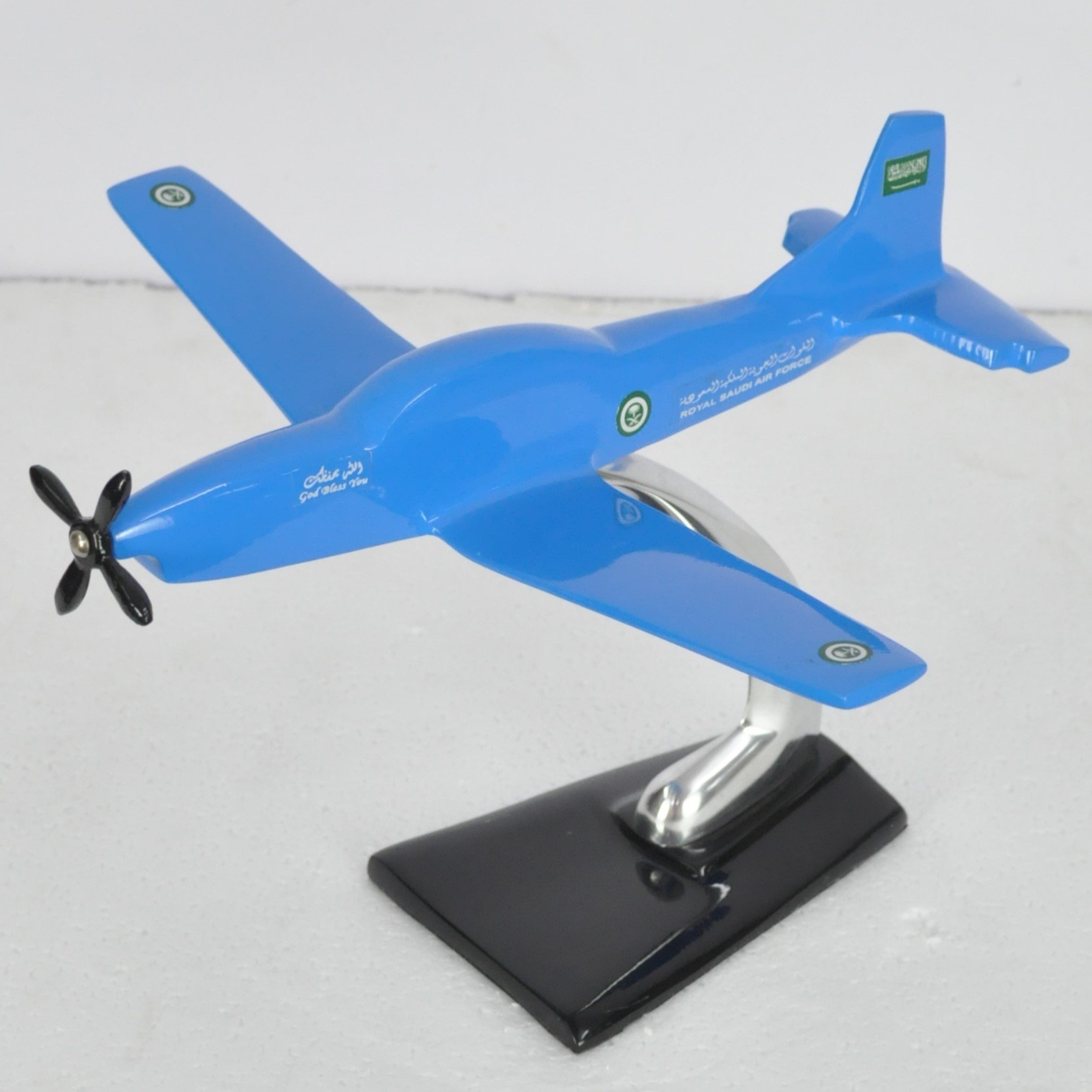 Impressive Blue RSAF Pilatus Trainer Royal Saudi Air Force Airplane Models Metal Custom Color Latest Fighter Jet Decoration