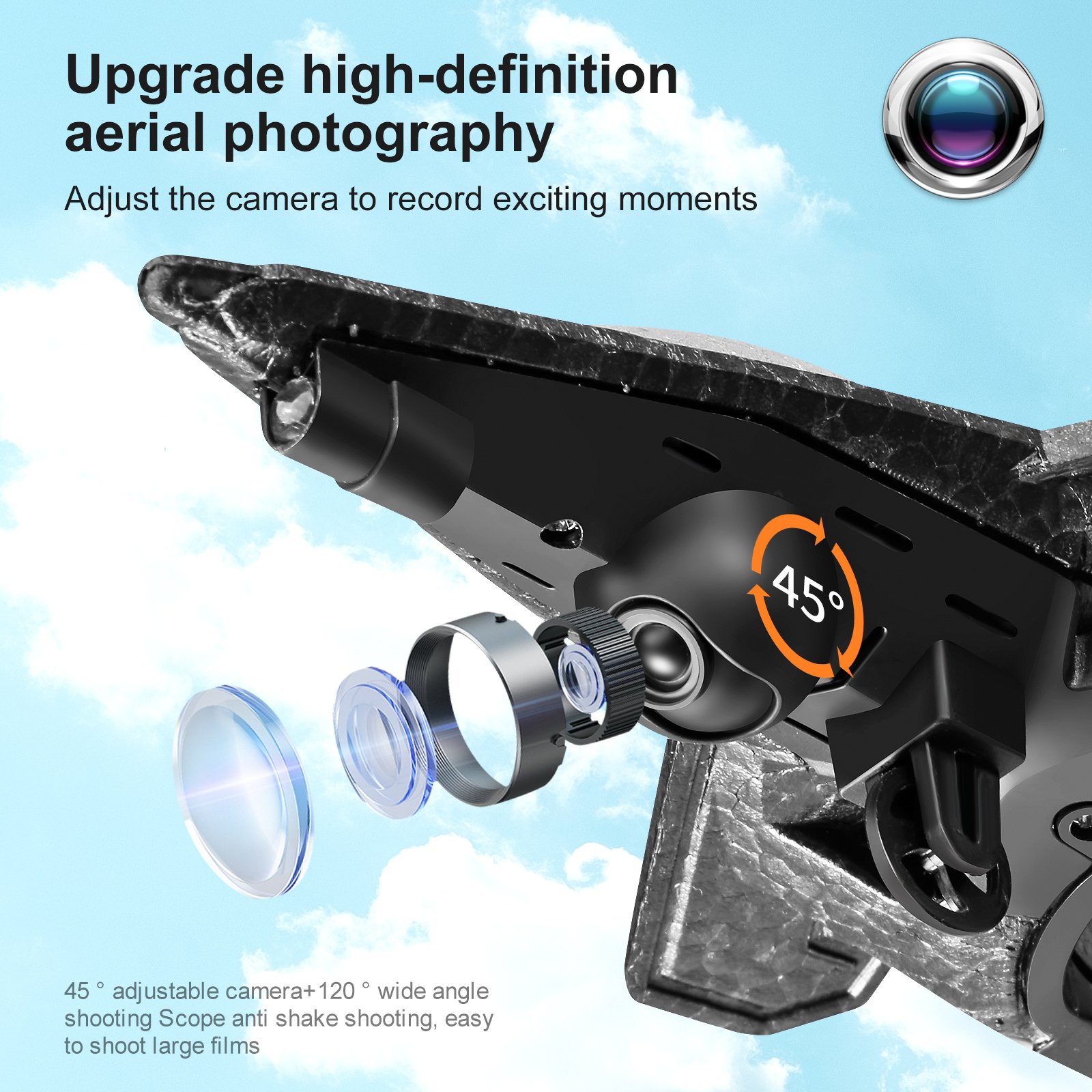 NEW S83 Control HD aerial photography UAV four axis aircraft foam EPP fixed wing aircraft stunt combat glider
