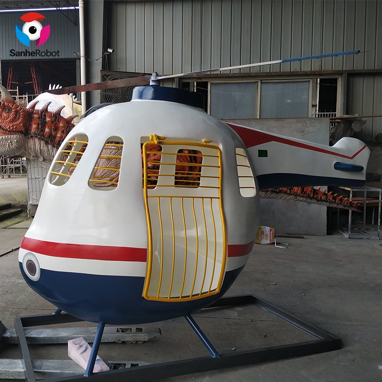 Amusement Park Products Fiberglass Plane Helicopter Model For Kiddie Playground