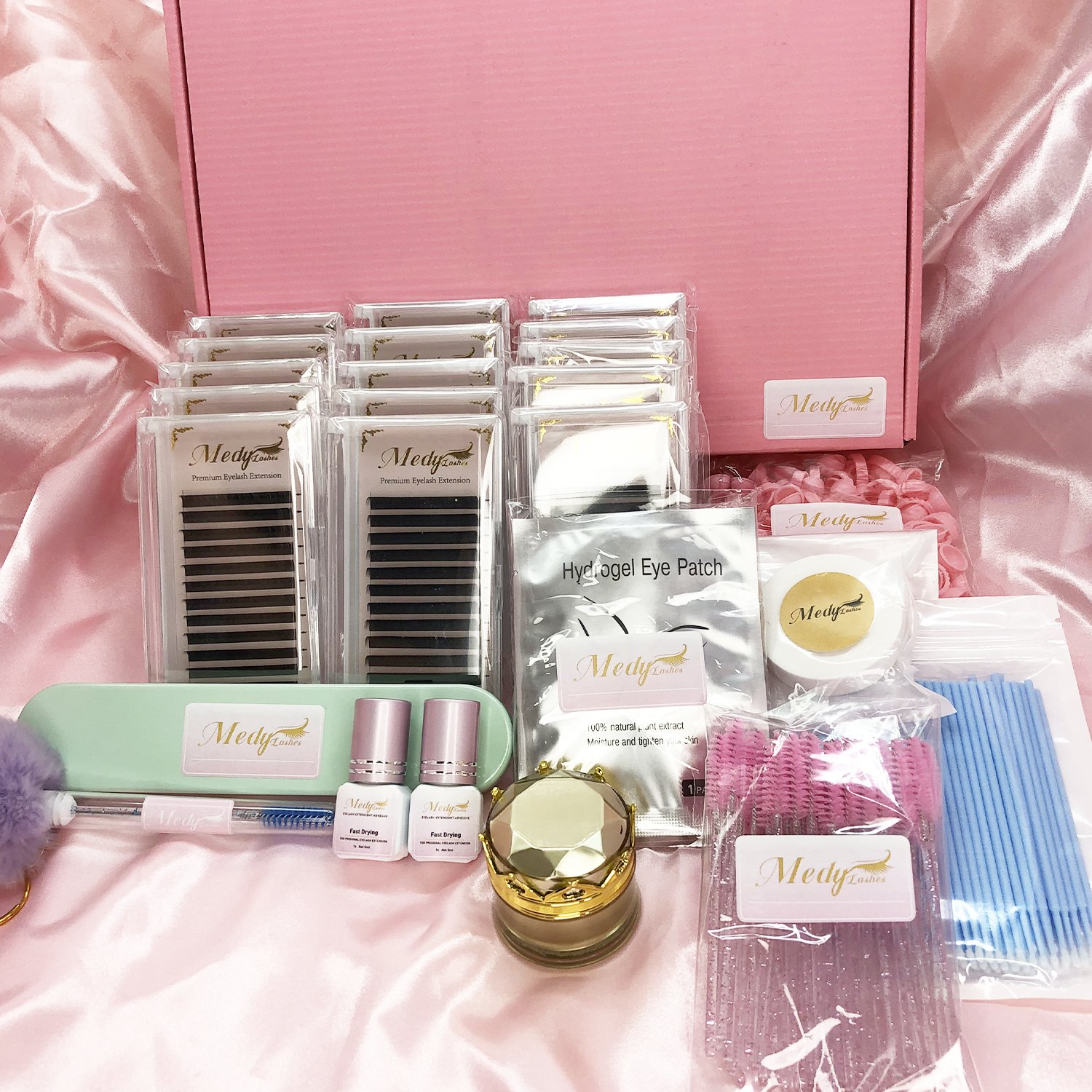 Kit De Pestanas Profesional Beginner Training Eyelash Extensions Kit Professional Makeup Sets Cluster Diy Eyelash Extension Kit