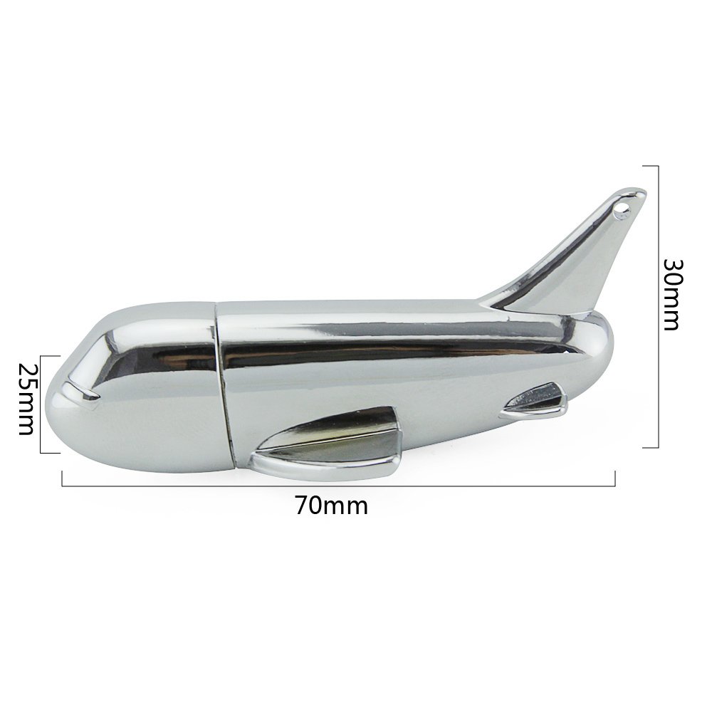 High Quality Metal Plane USB Flash Drive 8GB 3.0 USB Memory Stick Aircraft Pen Drive Aviation Gift USB Disk Silver