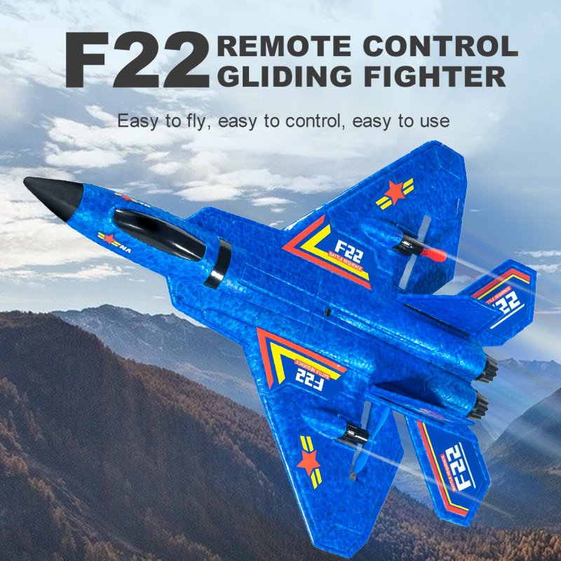 An f22 remote-controlled aircraft with three flight modes of land, sea and air, and an aircraft toy that can glide in the water