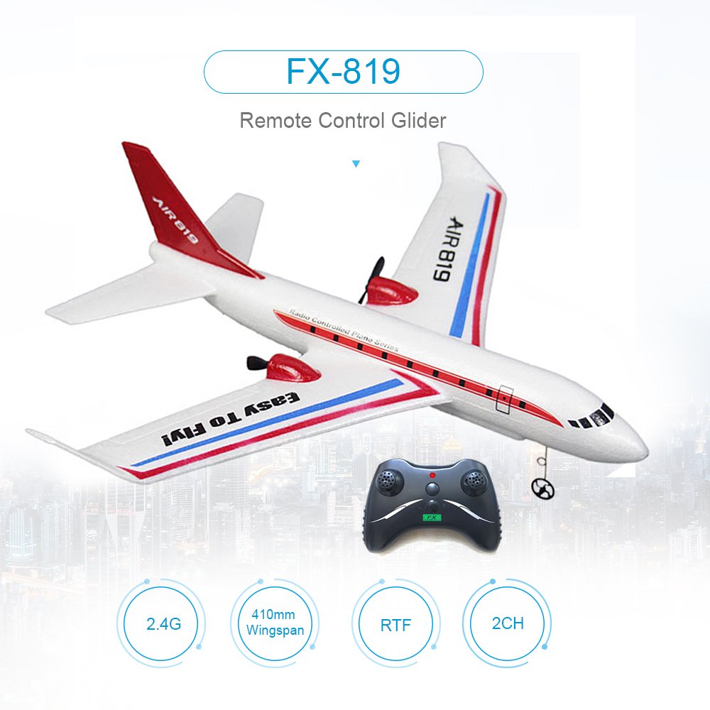 Hot Sale RC Airplane FX-819 2.4G 2CH Remote Control Glider 410mm Wingspan EPP DIY RC Plane Aircraft RTF for Toy