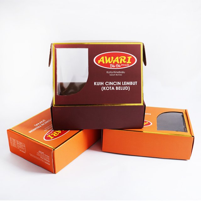 Custom corrugated gift folding box open transparent window factory eco shipping paper mail box packaging with logo