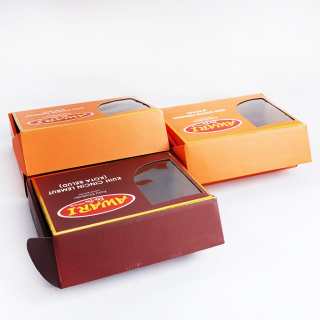 Custom corrugated gift folding box open transparent window factory eco shipping paper mail box packaging with logo