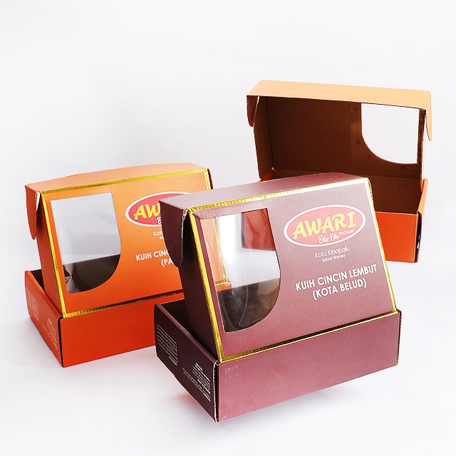 Custom corrugated gift folding box open transparent window factory eco shipping paper mail box packaging with logo