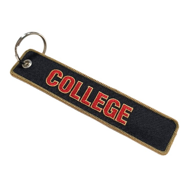 Factory OEM Custom Embroidered Keychain Flight Motorcycle Key Tag Airplane Crew Jet Tag Pilot Embroidery Keychain