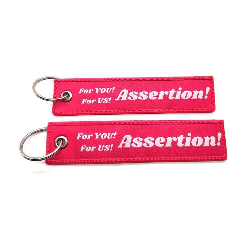 Factory OEM Custom Embroidered Keychain Flight Motorcycle Key Tag Airplane Crew Jet Tag Pilot Embroidery Keychain
