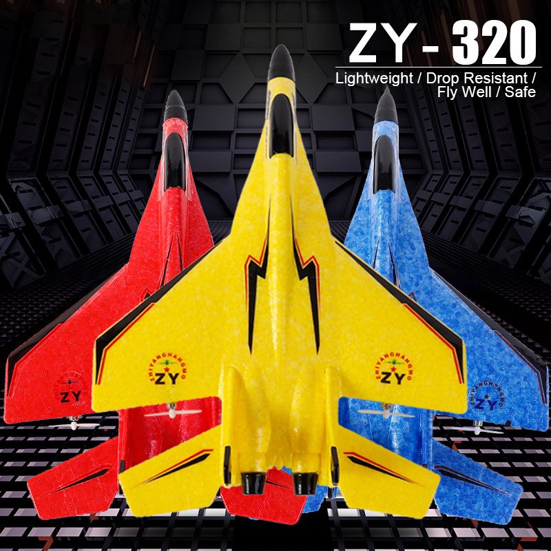 2.4G Hand Throwing Foam Airplane Model ZY-320 RC Glider Drone Outdoor Remote Control Jet Fighter Plane For Adults