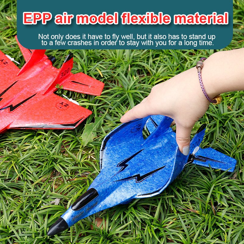 2.4G Hand Throwing Foam Airplane Model ZY-320 RC Glider Drone Outdoor Remote Control Jet Fighter Plane For Adults
